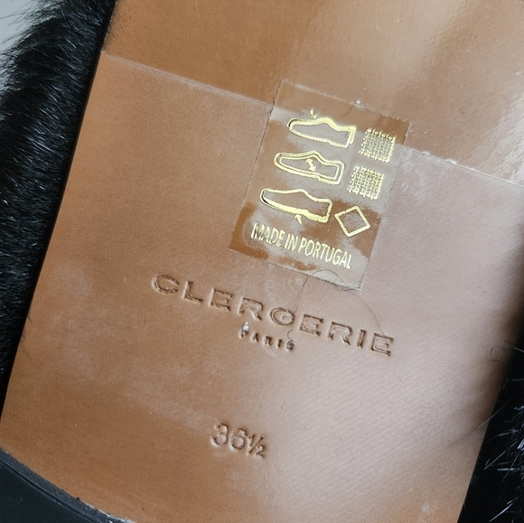 Robert Clergerie Irina Black Faux Fur Sandals Sz 6 - Picture 7 of 8